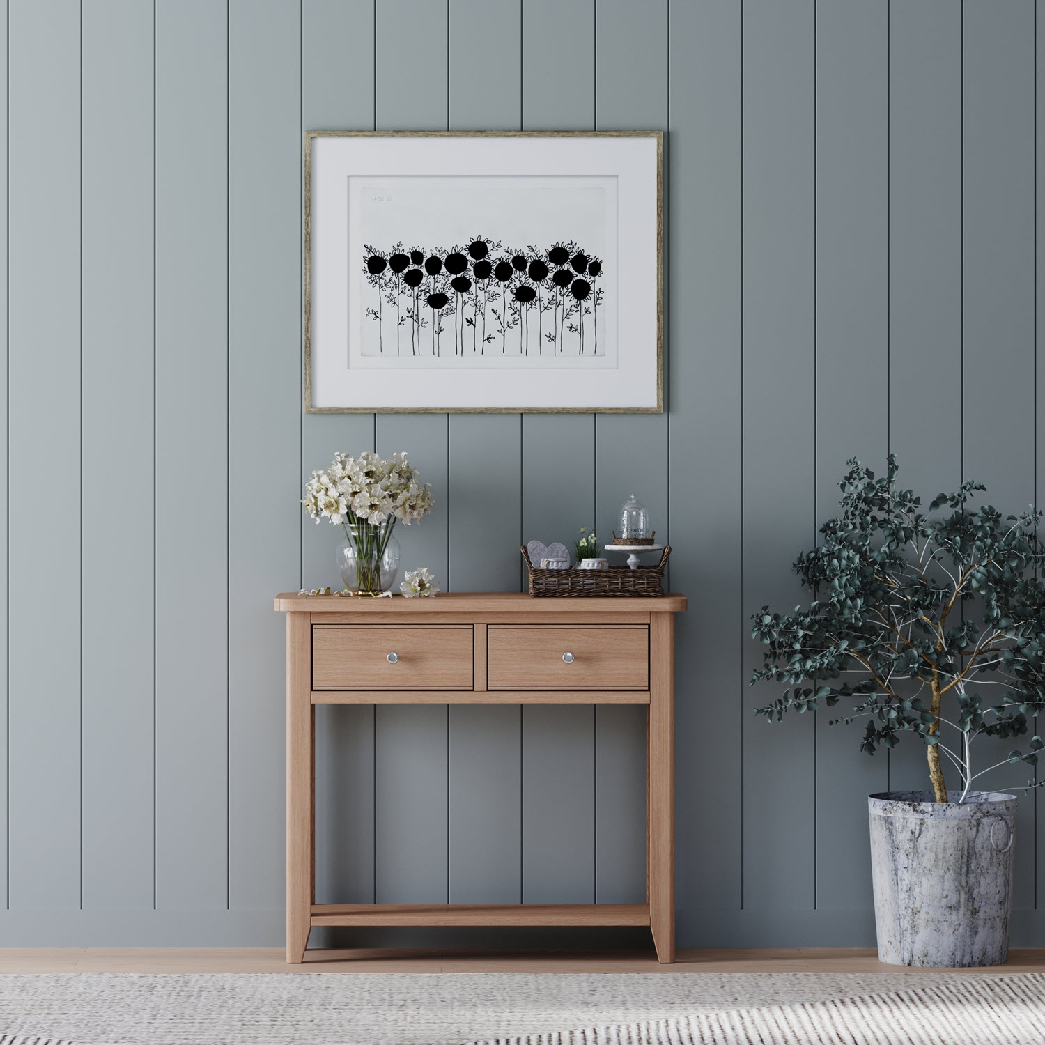 Product photograph of Arden Narrow Console Table 2 Drawers Hallway from Choice Furniture Superstore.