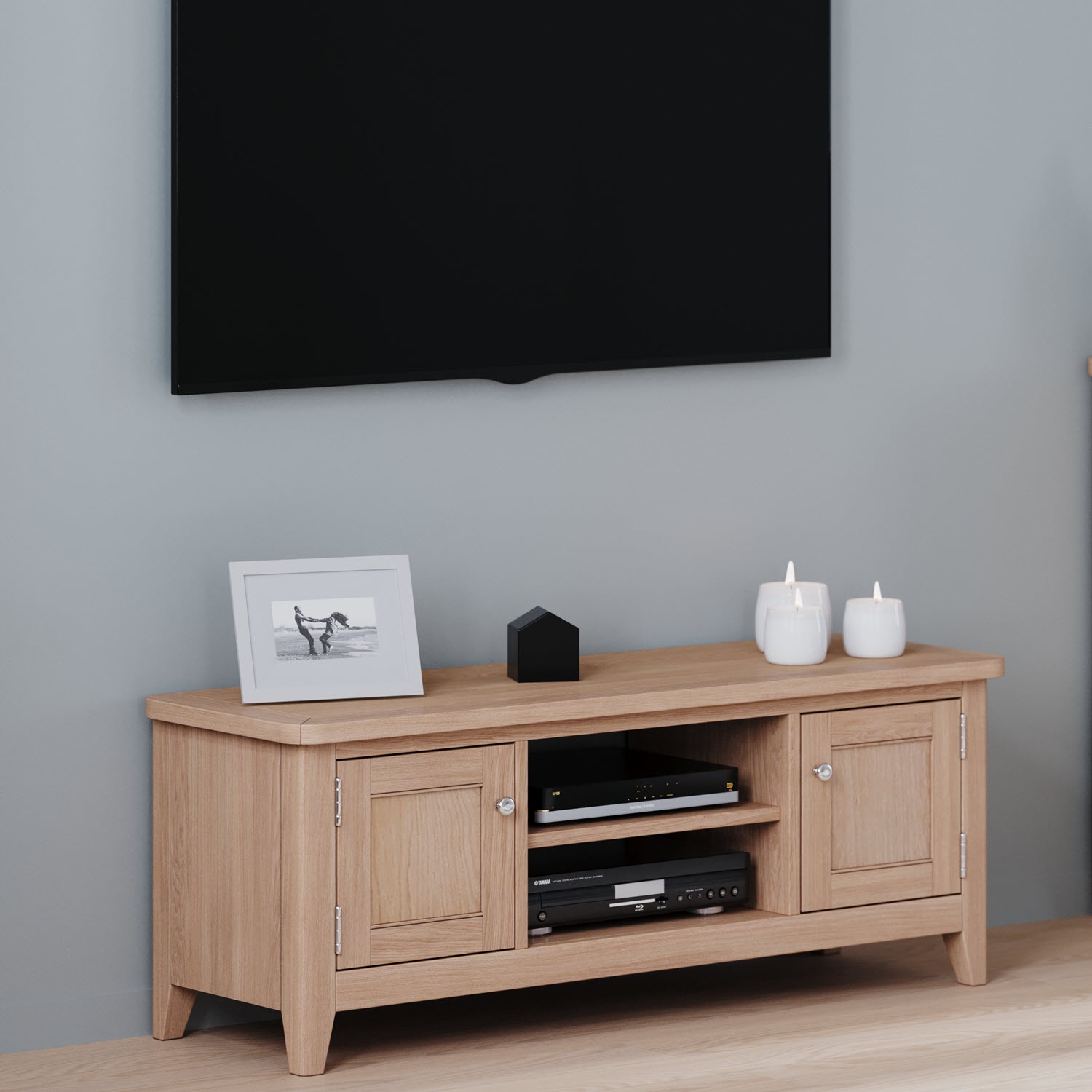 Product photograph of Arden Wide Tv Unit 120cm W With Storage For Television Upto 43in Plasma from Choice Furniture Superstore.