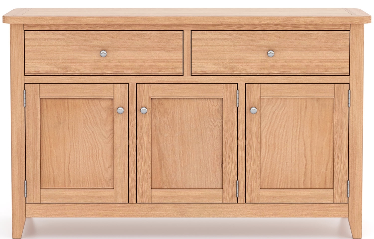 Product photograph of Arden Natual Oak Medium Sideboard 115cm With 3 Doors And 2 Drawers from Choice Furniture Superstore.