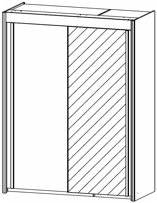 Product photograph of Rauch Imperial 2 Door 1 Mirror Sliding Wardrobe In White - 151cm from Choice Furniture Superstore.