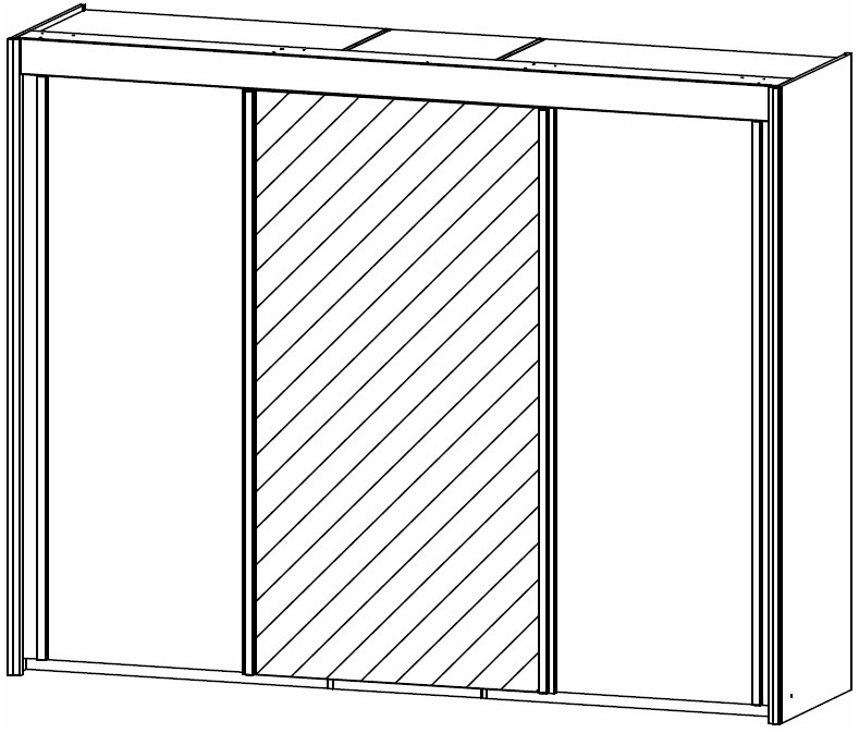 Product photograph of Imperial 3 Door 1 Mirror Sliding Wardrobe In White - 250cm from Choice Furniture Superstore.