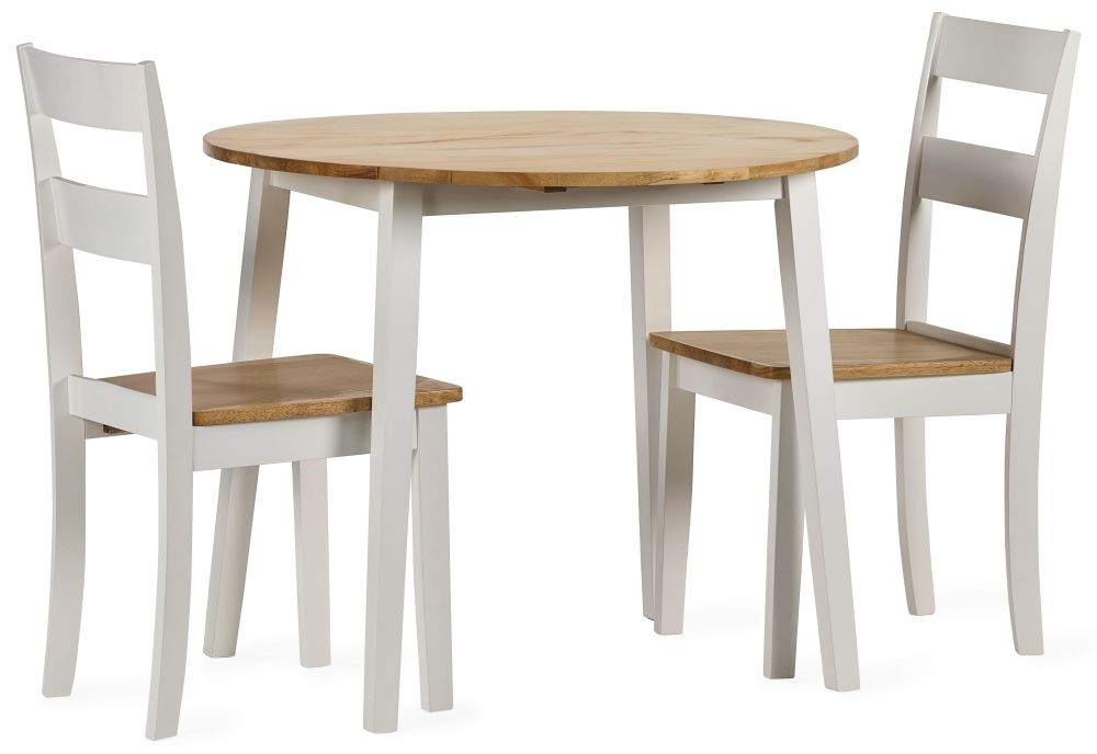 Product photograph of Linwood White Painted Drop Leaf 4-6 Seater Extending Dining Table Set With Chair - Comes In 4 6 Chair Options from Choice Furniture Superstore.