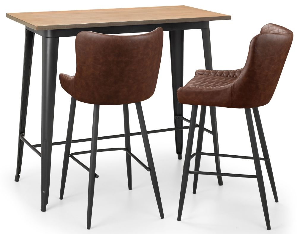 Product photograph of Julian Bowen Leather Barstool Sold In Pairs from Choice Furniture Superstore.