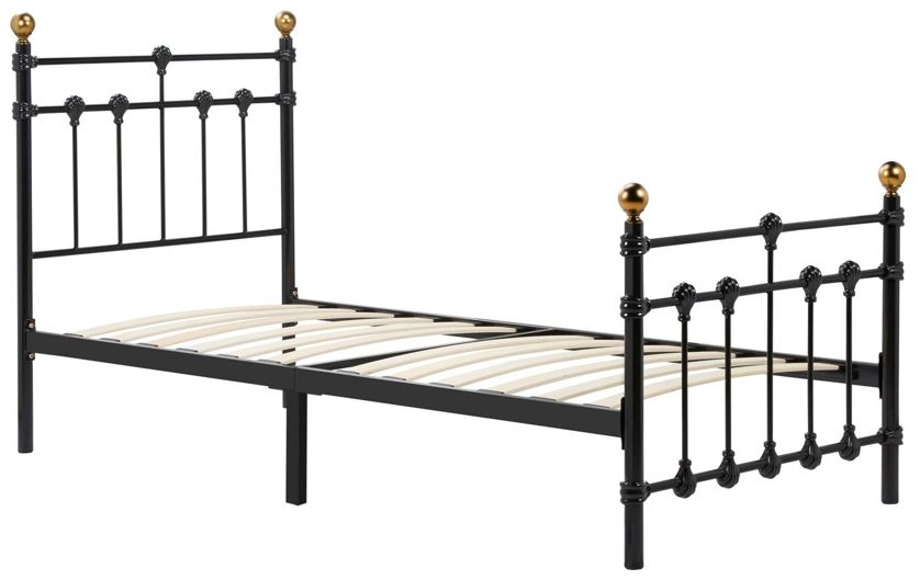 Product photograph of Atlas Black Metal Bed - Comes In Single Small Double And Double Size from Choice Furniture Superstore.