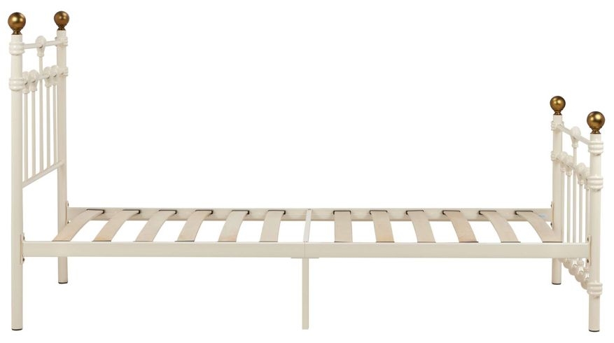 Product photograph of Atlas Cream Metal Bed Frame - Sizes Available from Choice Furniture Superstore.