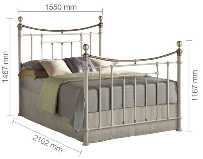 Product photograph of Bronte Cream Metal King Size Bed from Choice Furniture Superstore.