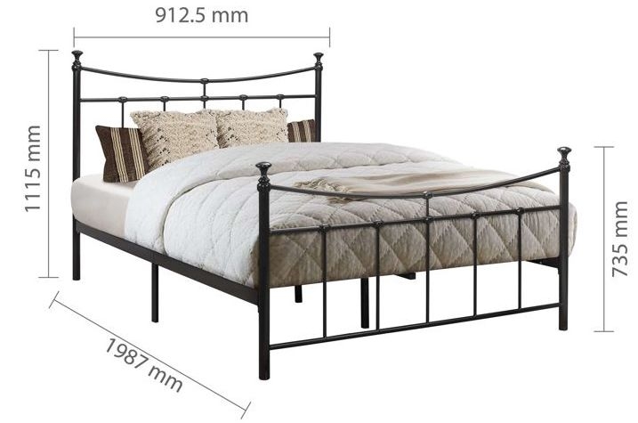 Product photograph of Emily Black Metal Bed - Comes In 3ft Single 4ft Small Double And 4ft 6in Double Size Options from Choice Furniture Superstore.