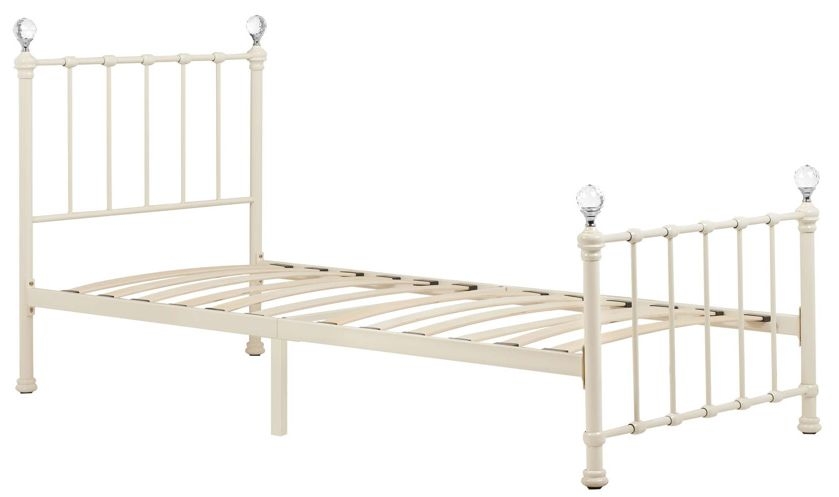 Product photograph of Jessica Cream Metal 3ft Single Bed from Choice Furniture Superstore.