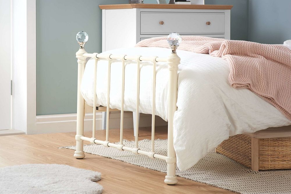 Product photograph of Jessica Cream Metal 3ft Single Bed from Choice Furniture Superstore.