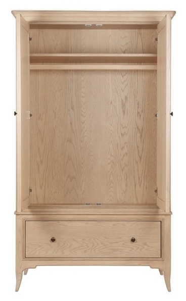 Product photograph of Willis And Gambier Toulon Oak 2 Door 1 Drawer Double Wardrobe from Choice Furniture Superstore.