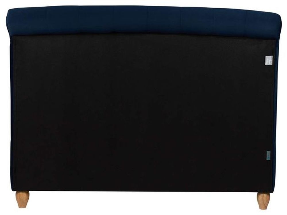 Product photograph of Brompton Midnight Blue Fabric Bed - Sizes Available from Choice Furniture Superstore.