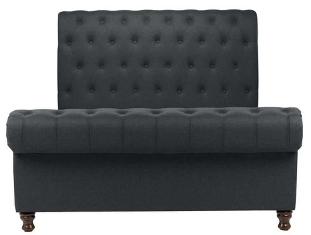 Product photograph of Castello Charcoal Fabric Sleigh Bed - Sizes Available from Choice Furniture Superstore.