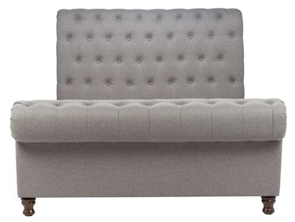 Product photograph of Castello Grey Fabric Sleigh Bed - Sizes Available from Choice Furniture Superstore.