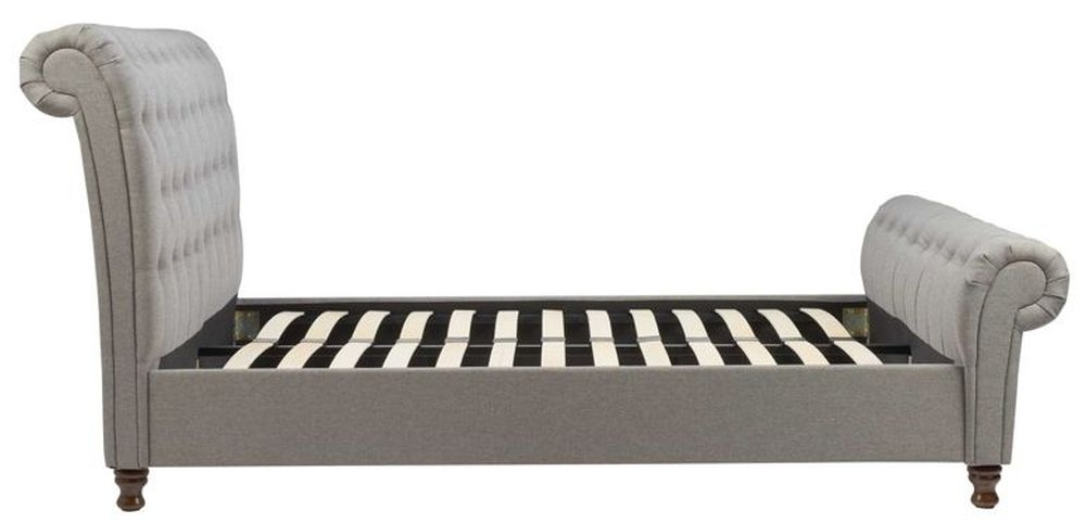 Product photograph of Castello Grey Fabric Sleigh Bed - Sizes Available from Choice Furniture Superstore.