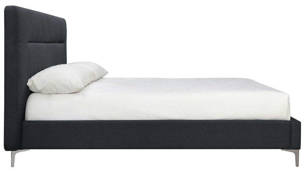 Product photograph of Finn Charcoal Fabric King Size Bed from Choice Furniture Superstore.