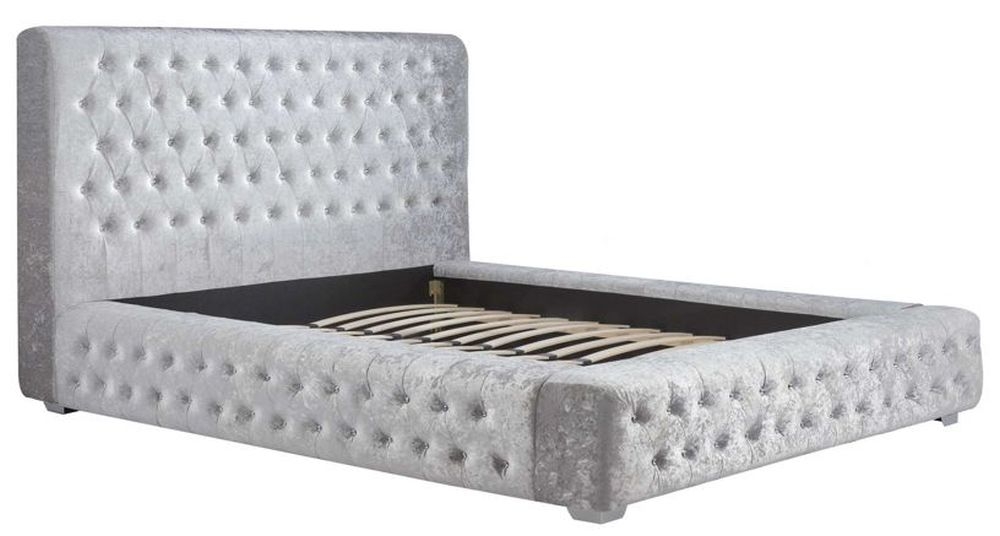 Product photograph of Grande Grey Fabric Bed - Comes In Double King And Queen Size from Choice Furniture Superstore.