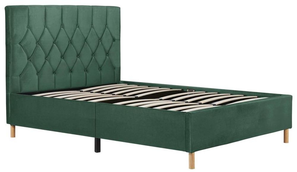 Product photograph of Loxley Green Fabric Bed - Comes In Double And King Size from Choice Furniture Superstore.