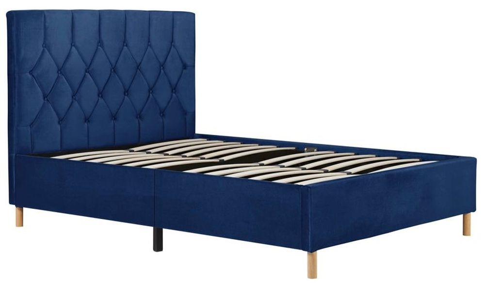 Product photograph of Loxley Blue Fabric King Size Bed from Choice Furniture Superstore.
