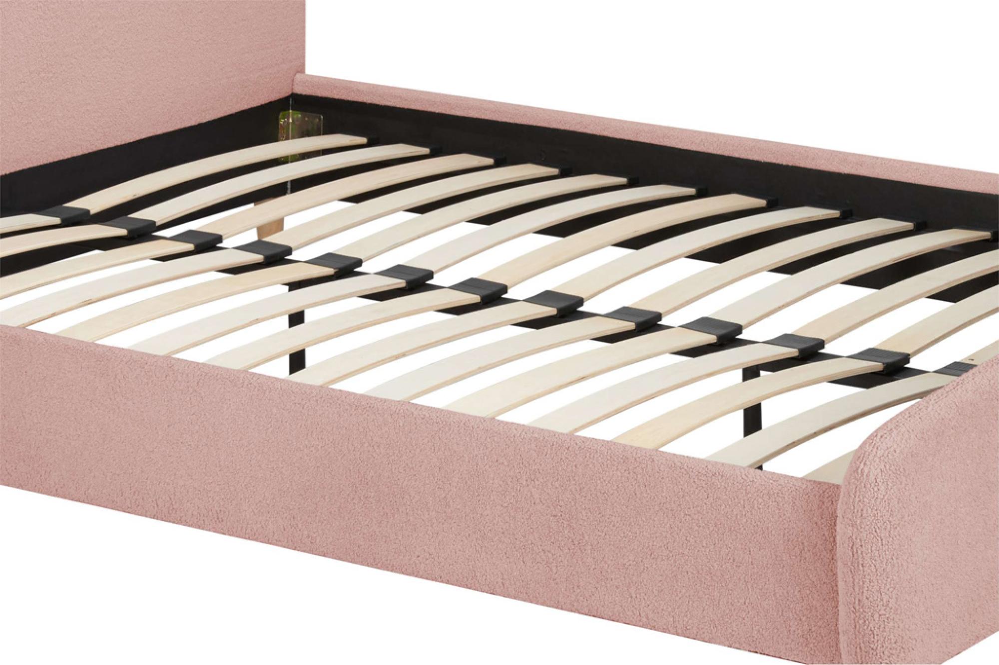 Product photograph of Otley Blush Pink Fabric Bed - Sizes Available from Choice Furniture Superstore.