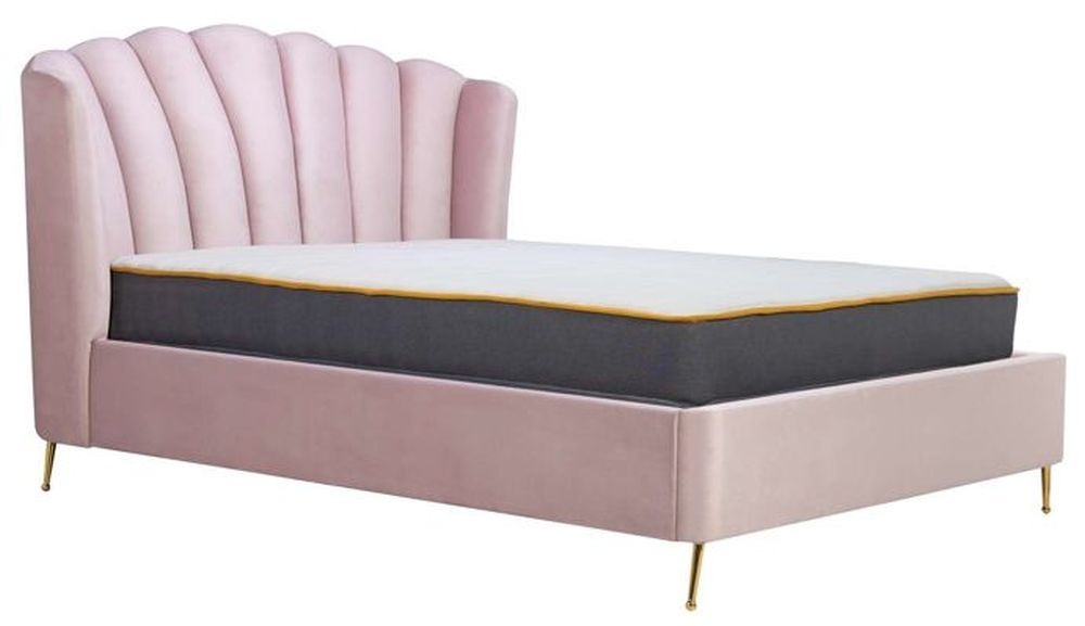 Product photograph of Lottie Pink Fabric 5ft King Size Ottoman Storage Bed from Choice Furniture Superstore.