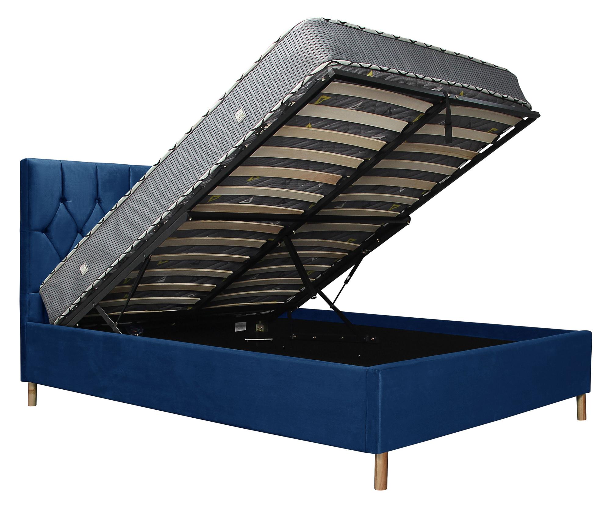 Product photograph of Loxley Blue Fabric Ottoman Storage Bed - Sizes Available from Choice Furniture Superstore.