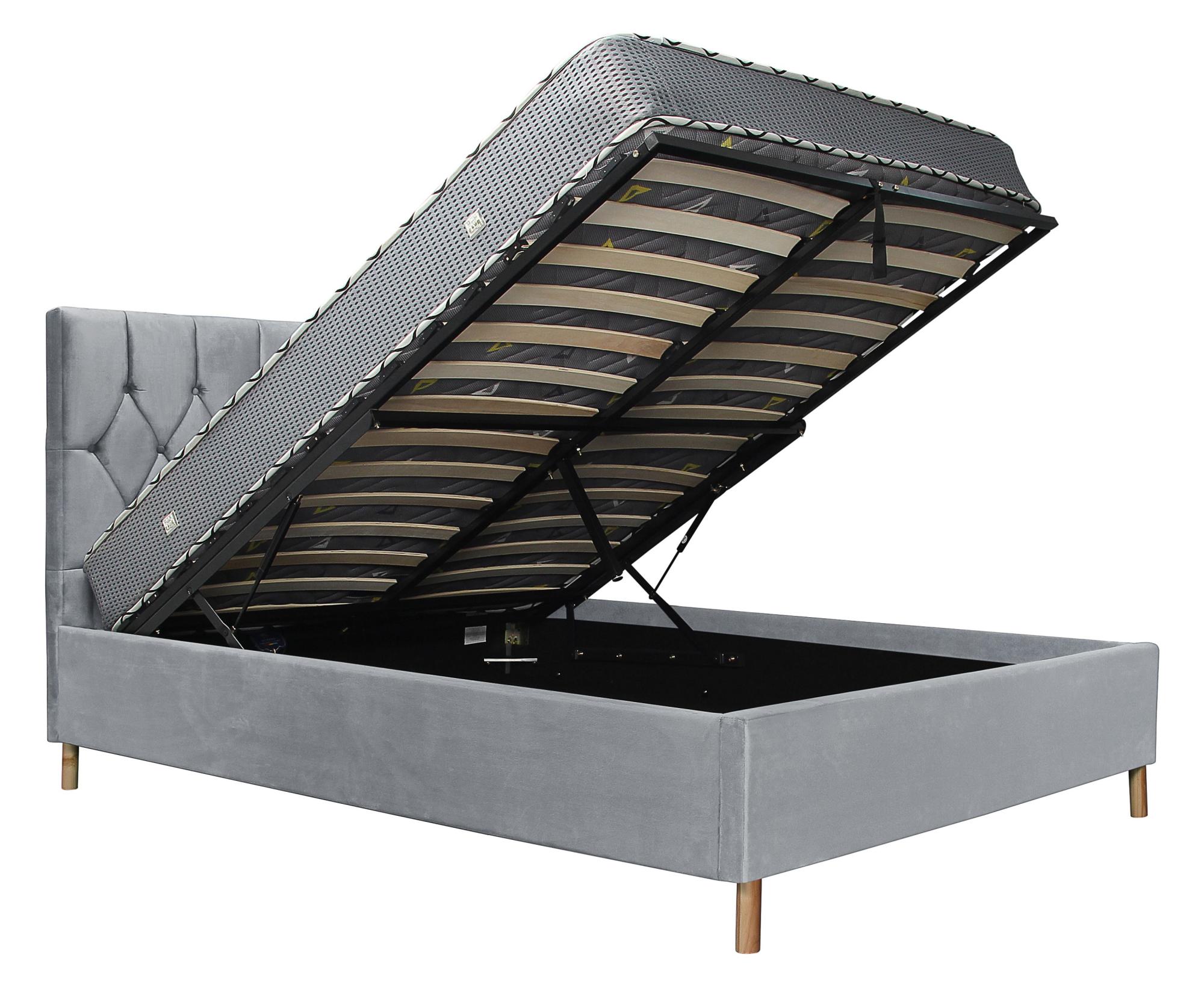 Product photograph of Loxley Grey Fabric Ottoman Storage Bed - Sizes Available from Choice Furniture Superstore.