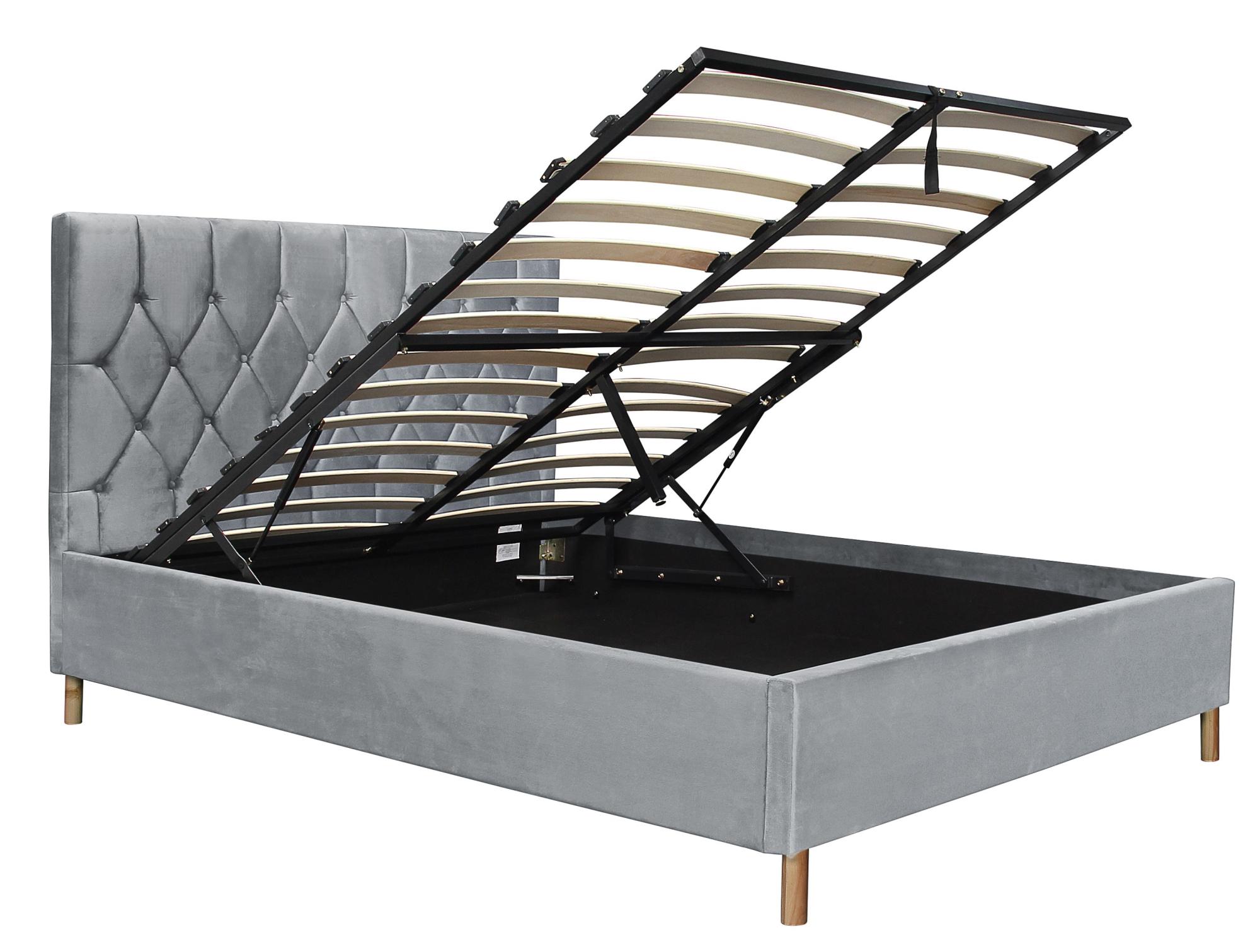 Product photograph of Loxley Grey Fabric Ottoman Storage Bed - Sizes Available from Choice Furniture Superstore.