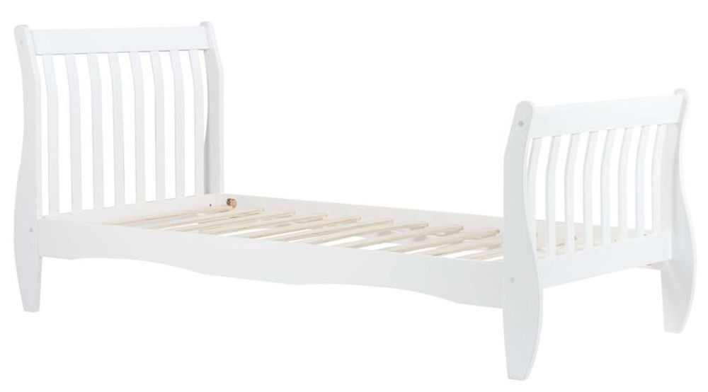 Product photograph of Belford White Wood Bed - Comes In Single Small Double And Double Size from Choice Furniture Superstore.