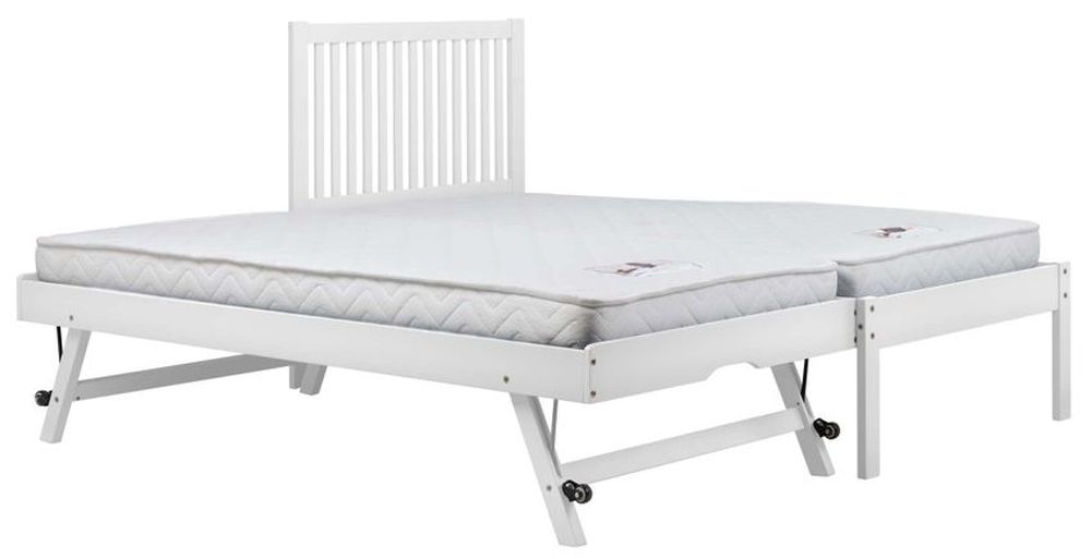Product photograph of Buxton White Trundle Bed - Comes In Single Size from Choice Furniture Superstore.
