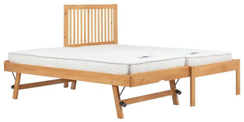 Product photograph of Buxton Honey Pine Trundle Bed - Comes In Single Size from Choice Furniture Superstore.