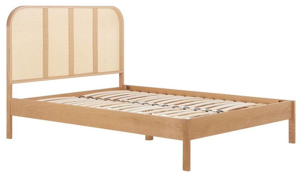 Product photograph of Margot Oak Rattan Bed - Comes In King And Queen Size from Choice Furniture Superstore.
