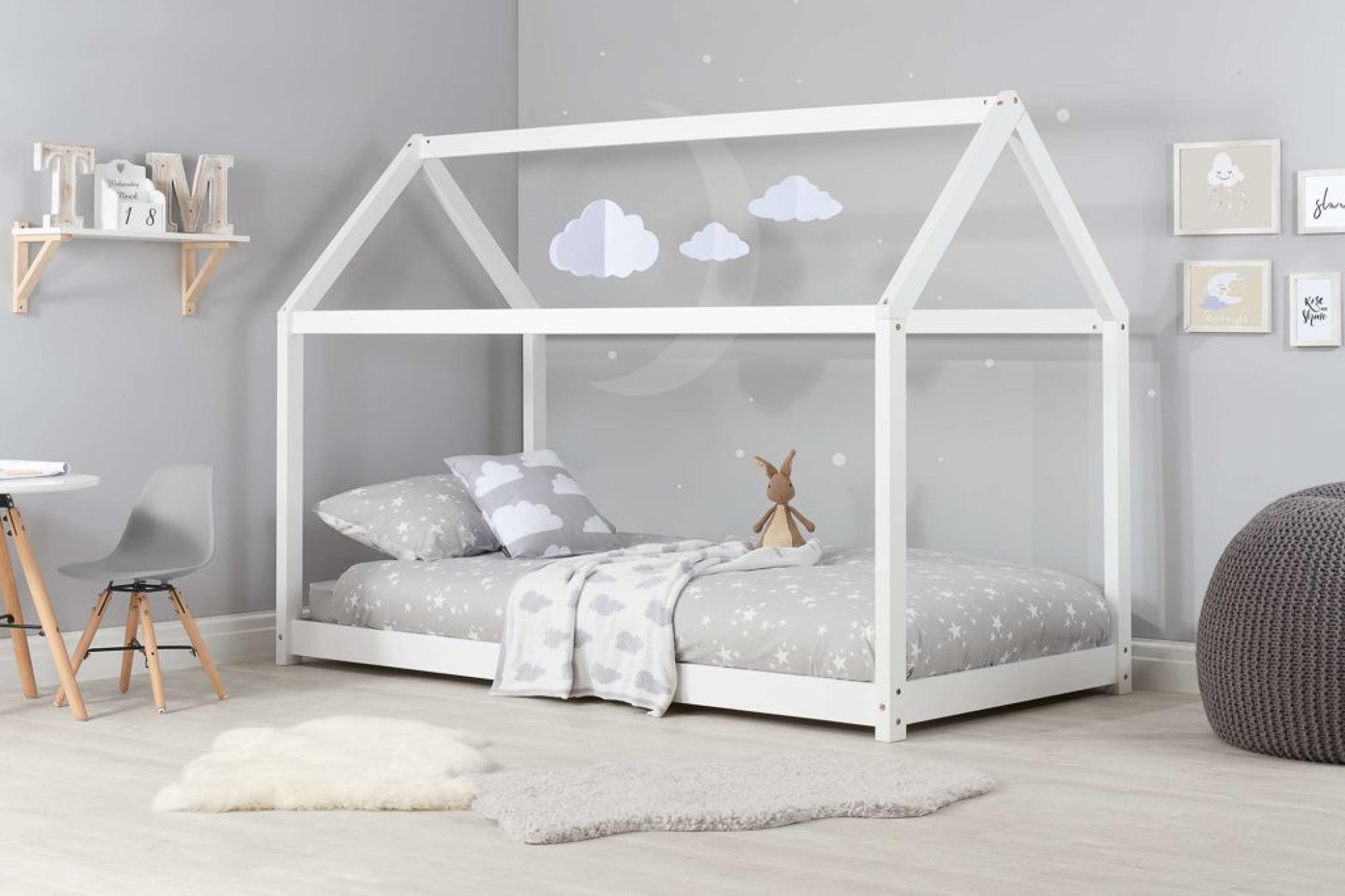 Product photograph of Kids House White Wooden Bed from Choice Furniture Superstore.