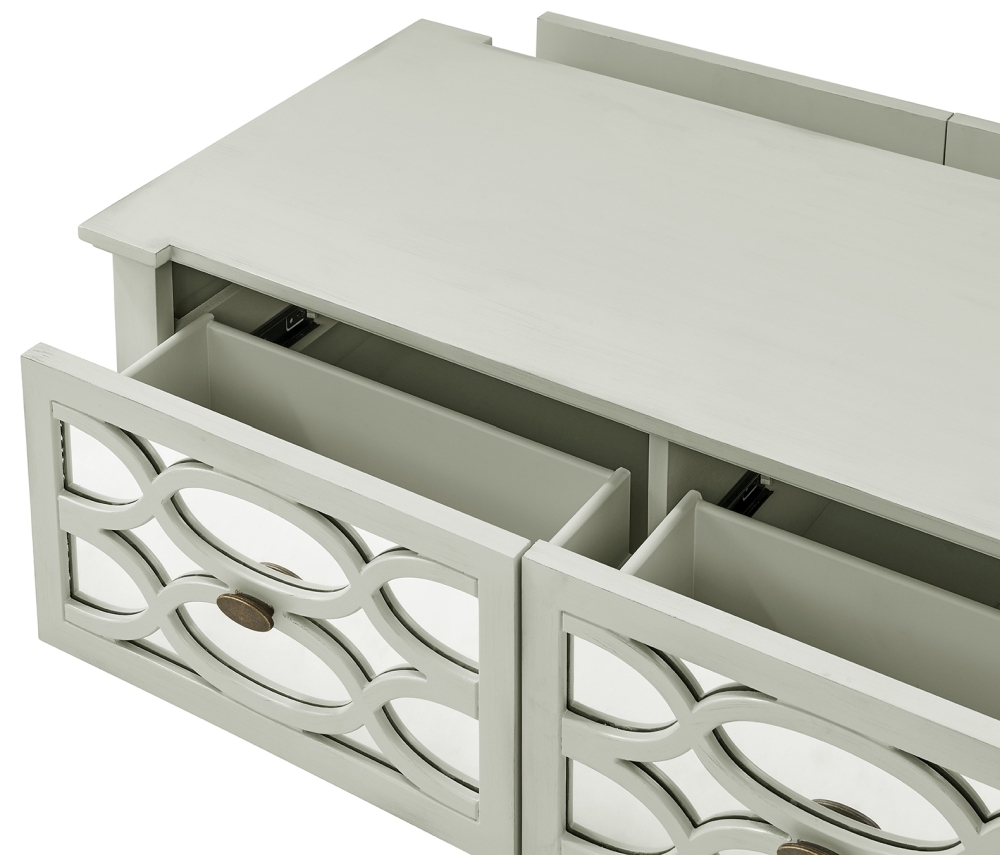 Product photograph of Modena Grey Mirrored 2 Drawer Coffee Table from Choice Furniture Superstore.