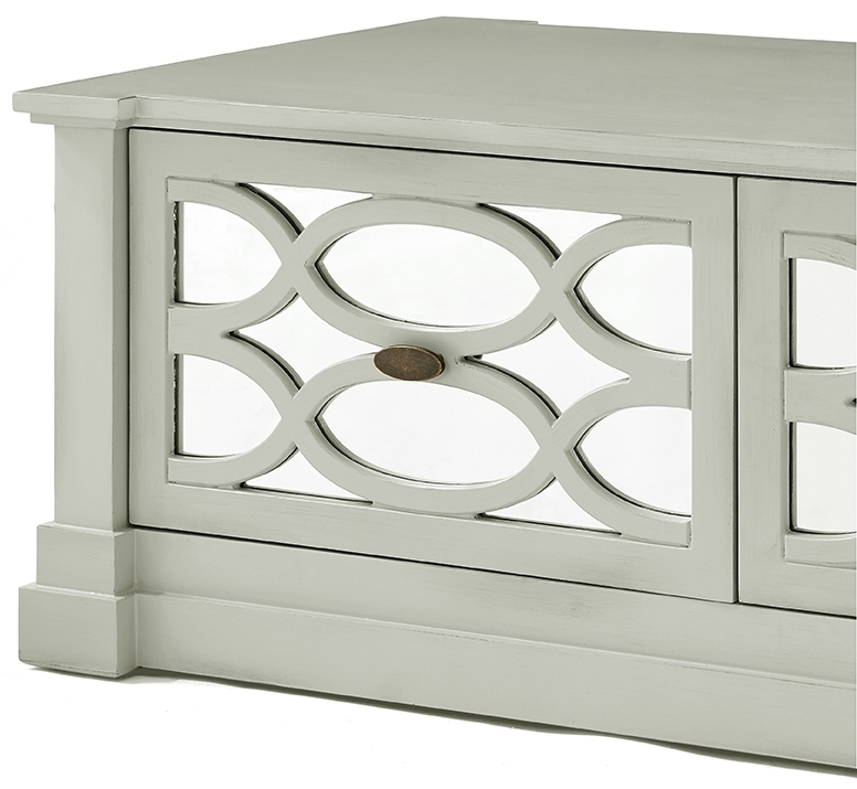 Product photograph of Modena Grey Mirrored 2 Drawer Coffee Table from Choice Furniture Superstore.