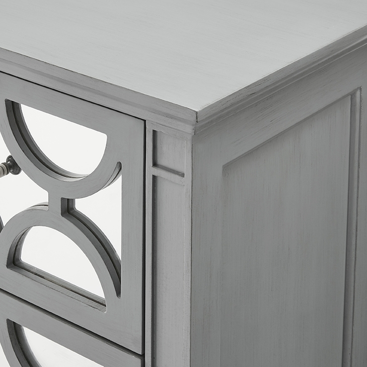 Product photograph of Yardley Grey Mirrored 2 Drawer Bedside Table from Choice Furniture Superstore.