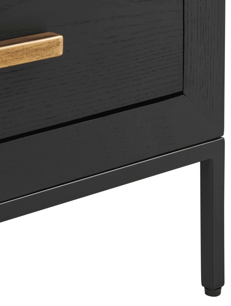 Product photograph of Brixton Black 1 Drawer Bedside Table from Choice Furniture Superstore.