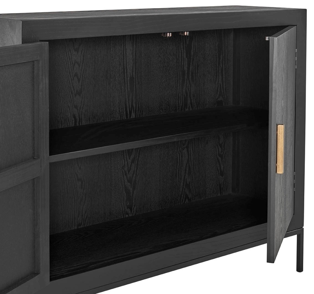 Product photograph of Brixton Black 2 Door Sideboard from Choice Furniture Superstore.