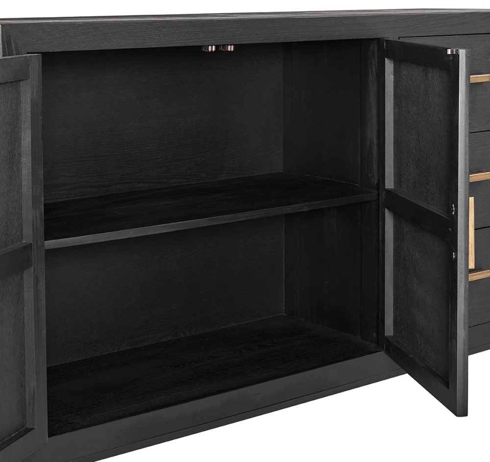 Product photograph of Brixton Black 2 Door 3 Drawer Sideboard from Choice Furniture Superstore.