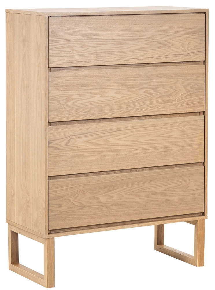 Product photograph of Philip Oak 4 Drawer Chest from Choice Furniture Superstore.