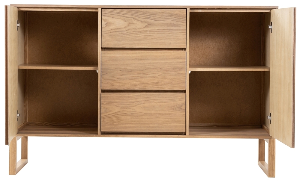 Product photograph of Philip Oak 2 Door 3 Drawer Sideboard from Choice Furniture Superstore.