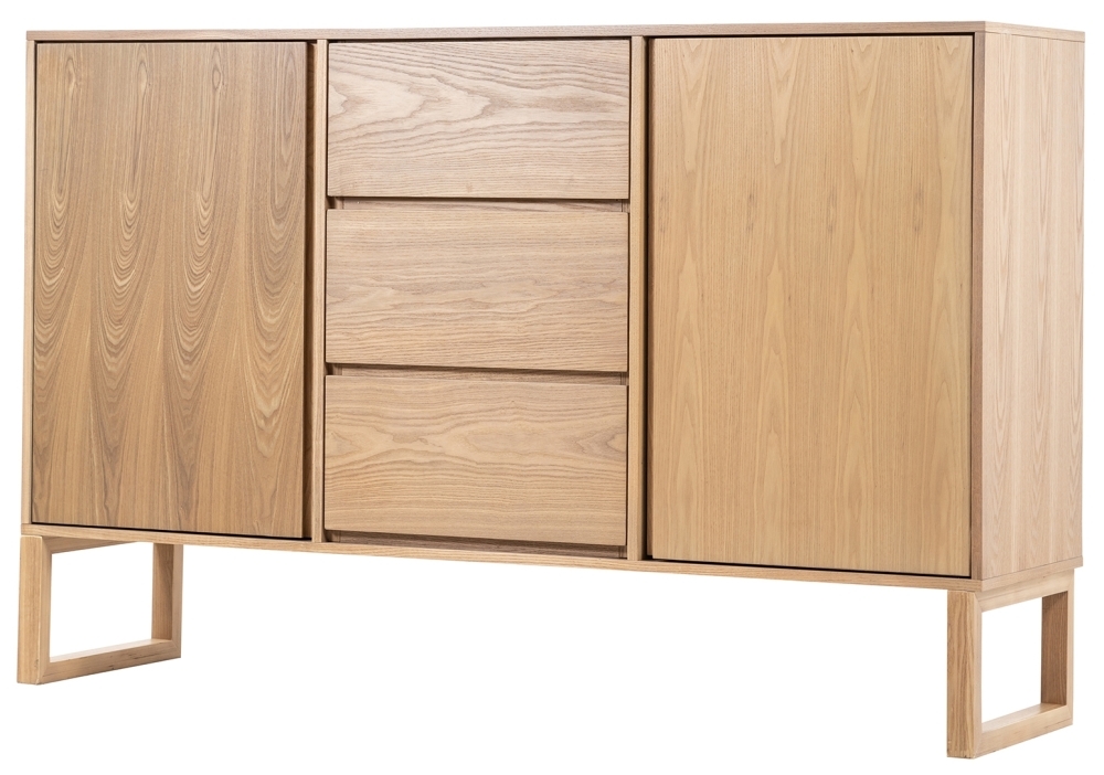 Product photograph of Philip Oak 2 Door 3 Drawer Sideboard from Choice Furniture Superstore.