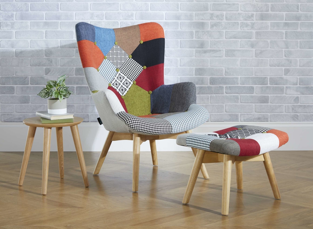 Product photograph of Sloane Multi Coloured Fabric Armchair from Choice Furniture Superstore.