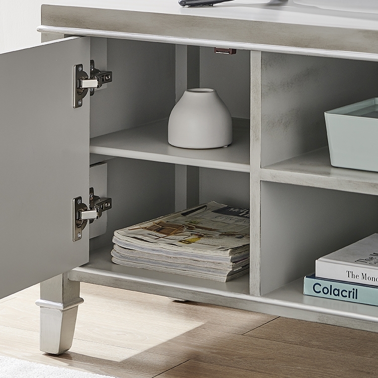 Product photograph of Refton Pewter 120cm Tv Unit from Choice Furniture Superstore.