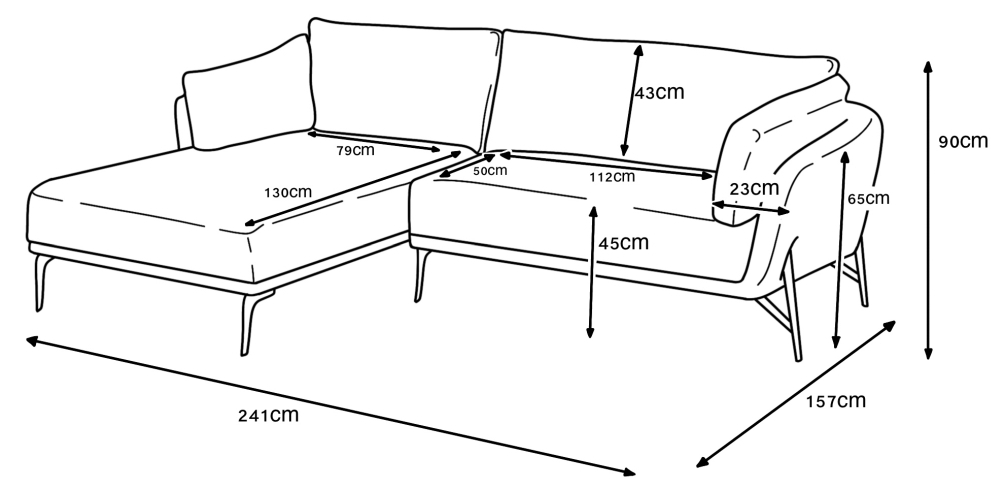 Product photograph of Brighton Left Corner Sofa - Comes In Dark Grey And Light Grey from Choice Furniture Superstore.