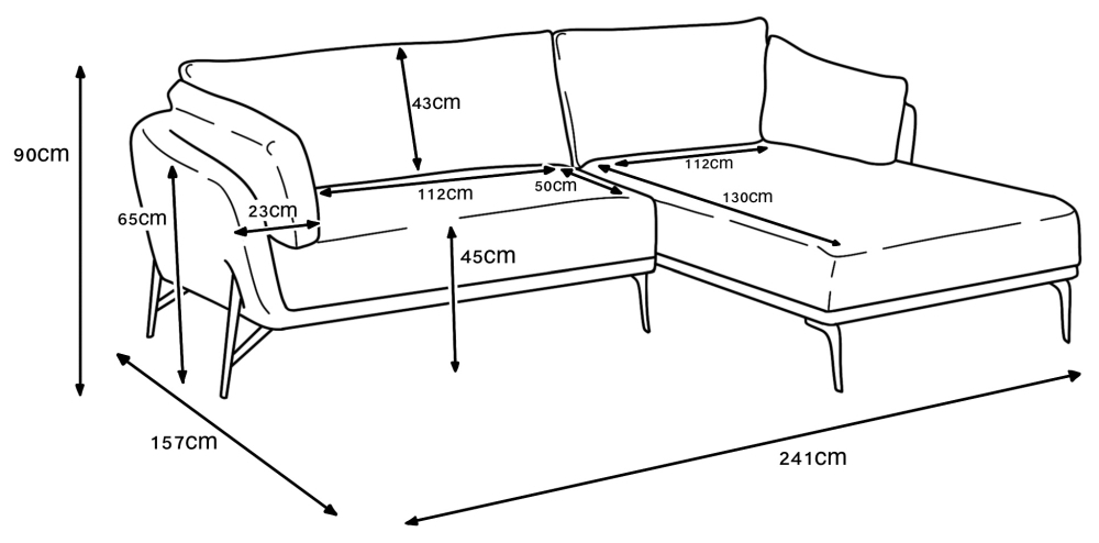 Product photograph of Hilton Right Corner Sofa - Comes In Dark Grey And Light Grey from Choice Furniture Superstore.