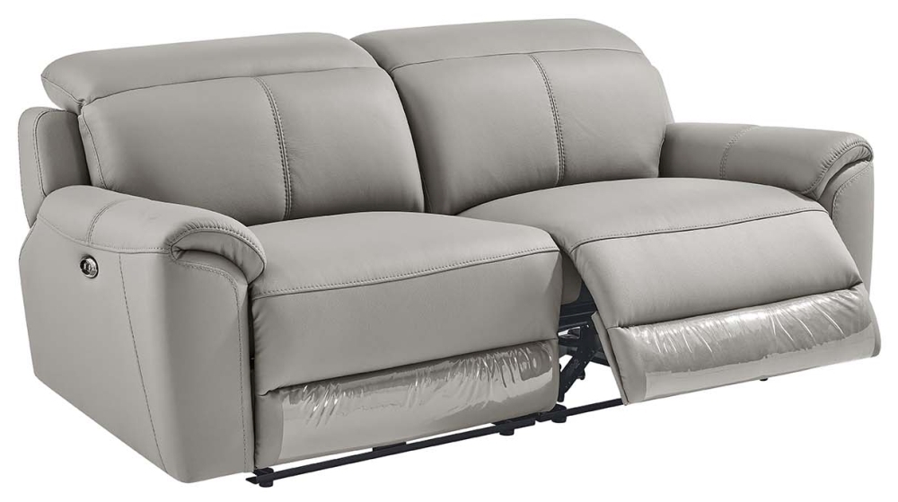 Product photograph of Madrid 3 Seater Electric Recliner Sofa - Comes In Light Grey And Charcoal from Choice Furniture Superstore.