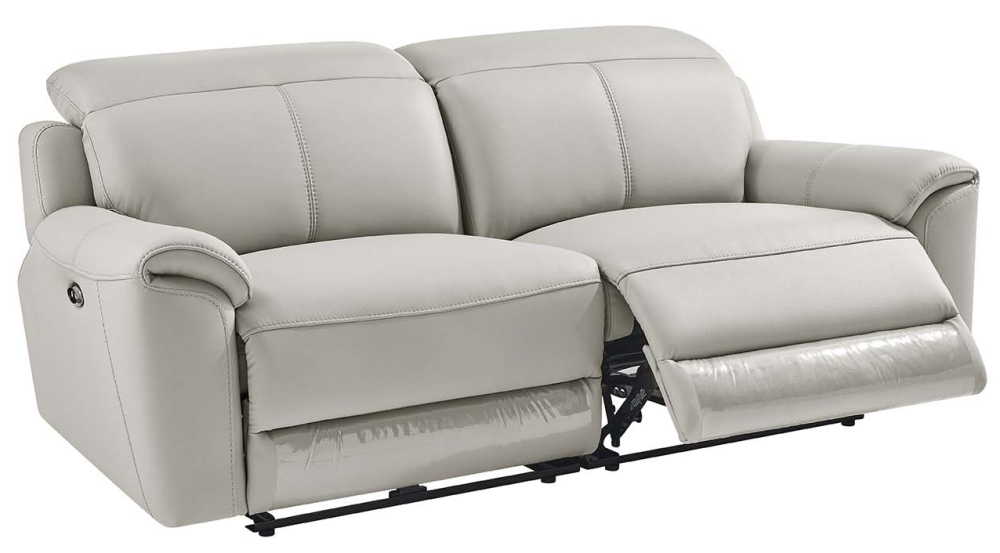 Product photograph of Madrid 3 Seater Electric Recliner Sofa - Comes In Light Grey And Charcoal from Choice Furniture Superstore.