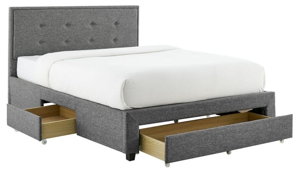 Product photograph of Florence Grey Fabric Bed - Comes In Double And King Size from Choice Furniture Superstore.