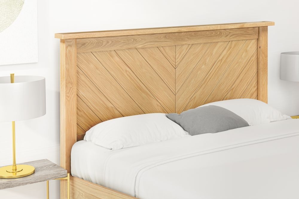 Product photograph of Kenji Oak Bed - Comes In Double King And Queen Size from Choice Furniture Superstore.