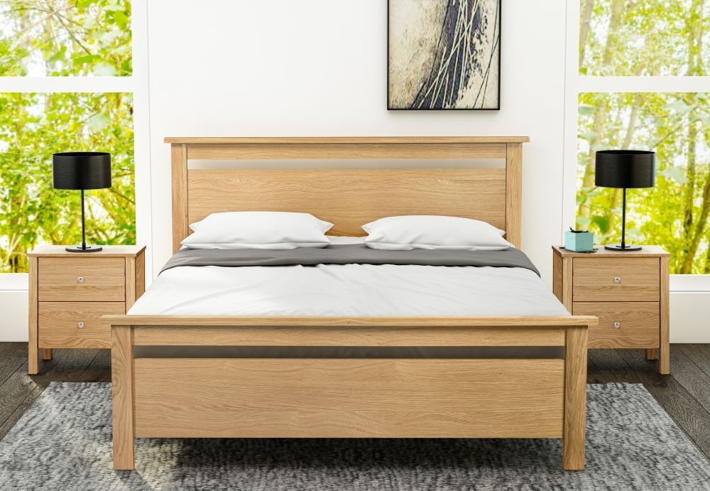 Product photograph of Nero Oak Bed - Comes In Double King And Queen Size from Choice Furniture Superstore.